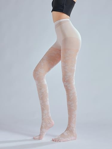 Image of Sahabowi Women Tights, Female Sheer High Waist Pantyhose, Vintage Control Top Stockings