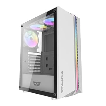 Gabinete Gamer Aigo DarkFlash DK151, RGB, Mid-Tower, Lateral de Vidro, Com 3 Fans, Branco, DK151-WH
