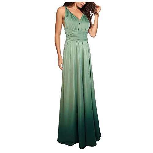 Seryu Women Convertible Multi Way Wrap V-Neck Wedding Bridesmaid Dress Halter Ombre Long Evening Prom Maxi Dress #TOP25