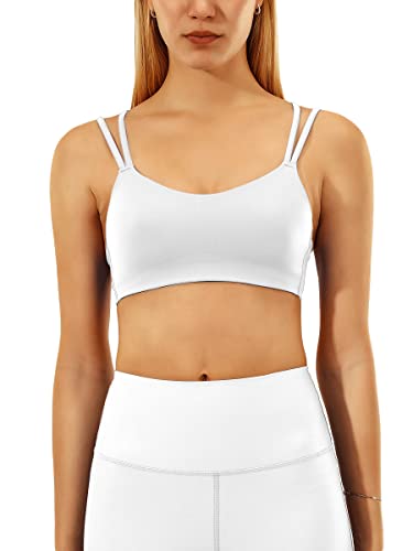 MEIVSO Women's Seamless Sports Bra Longline Spaghetti Straps Wirefree Workout Yoga Bra