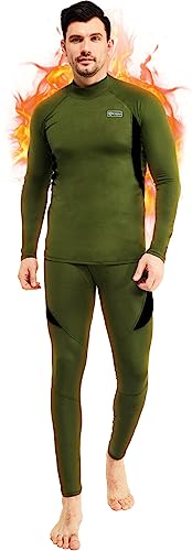 Romision Turtle Neck Long Johns Thermal Underwear For Men Fleece Base Layer Cold Weather Top And Bottom Set Hunting Gear thumb #8