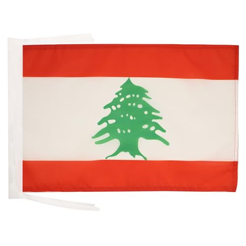 AZ FLAG - Flagge Libanon - 45x30 cm Mit Kordel - Libanesische Fahne 30 x 45 Cm - Flaggen