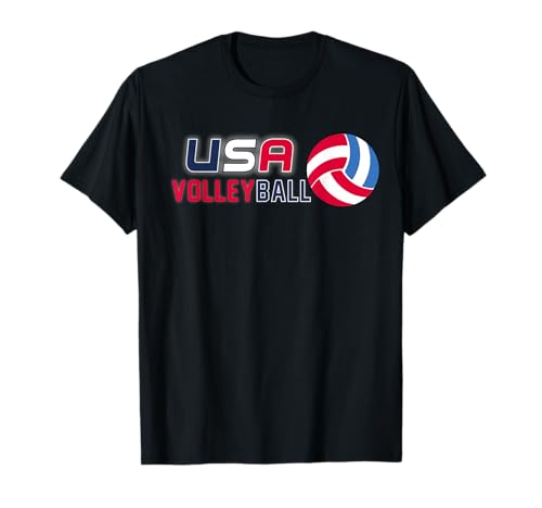 USA Flag Volleyball T-Shirt for Men and Women