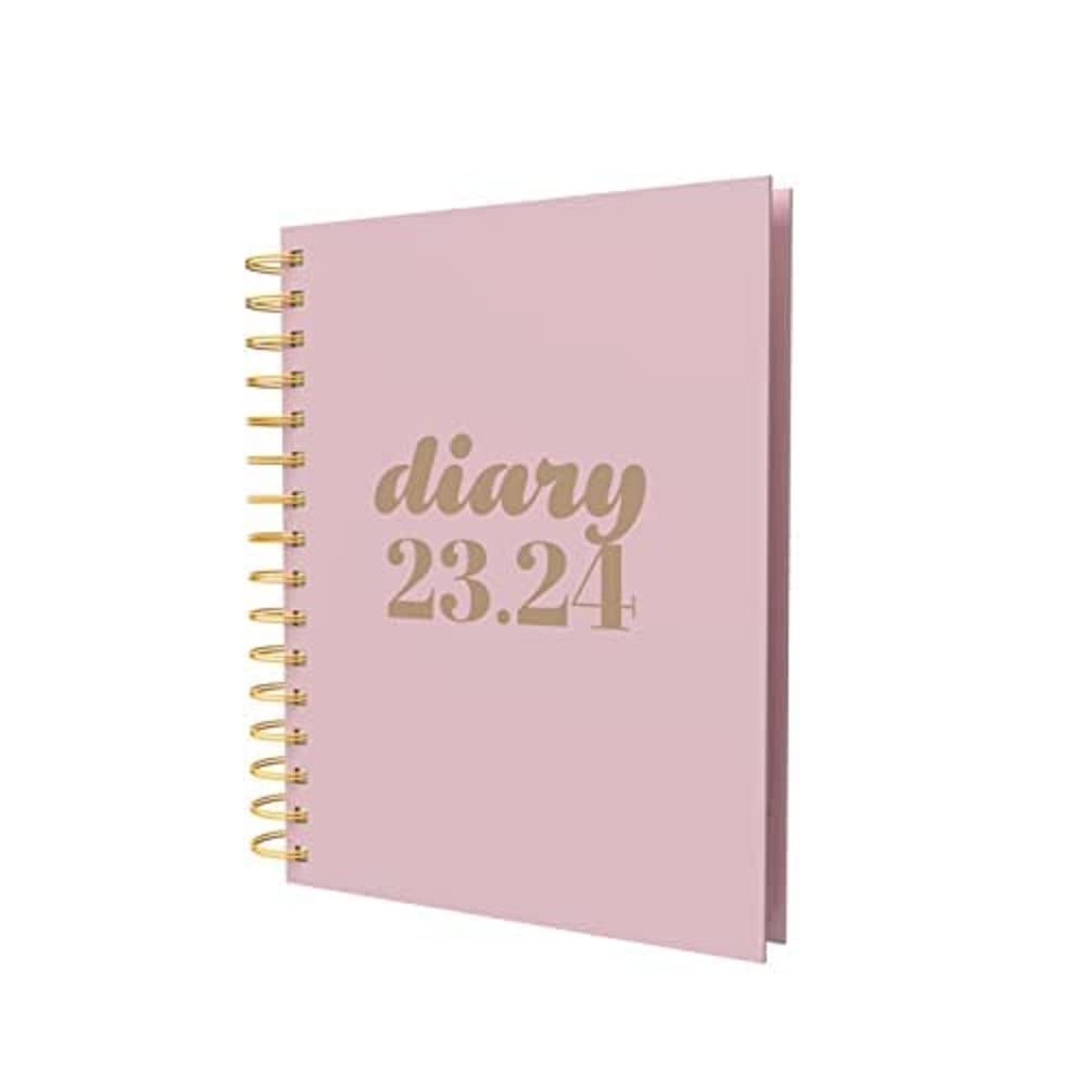 CollinsDebden Scandi Academic 2023-24 A5 Day To Page Mid Year Diary Planner School, College or University Term Journal - August 2023 to August 2024 - Pink - PW51M.50-2324