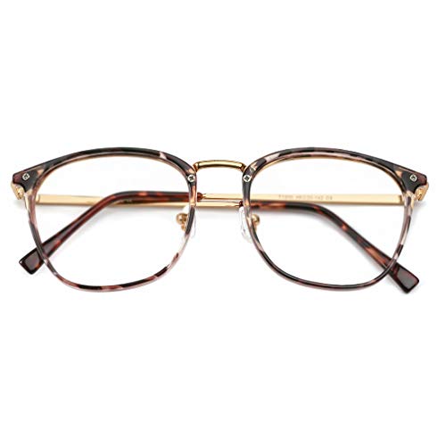 Mimoeye Blue Light Blocking Glasses for Women Men Teen, Oversized Square Fashion EyeGlasses, Gaming TV Phones Eyewear, Anti Eyestrain, Relieve Headache, 2 Pack 1 Pack