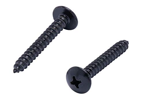 #8 X 1-1/4" Stainless Truss Head Phillips Wood Screw, (25pc), Black Xylan Coated