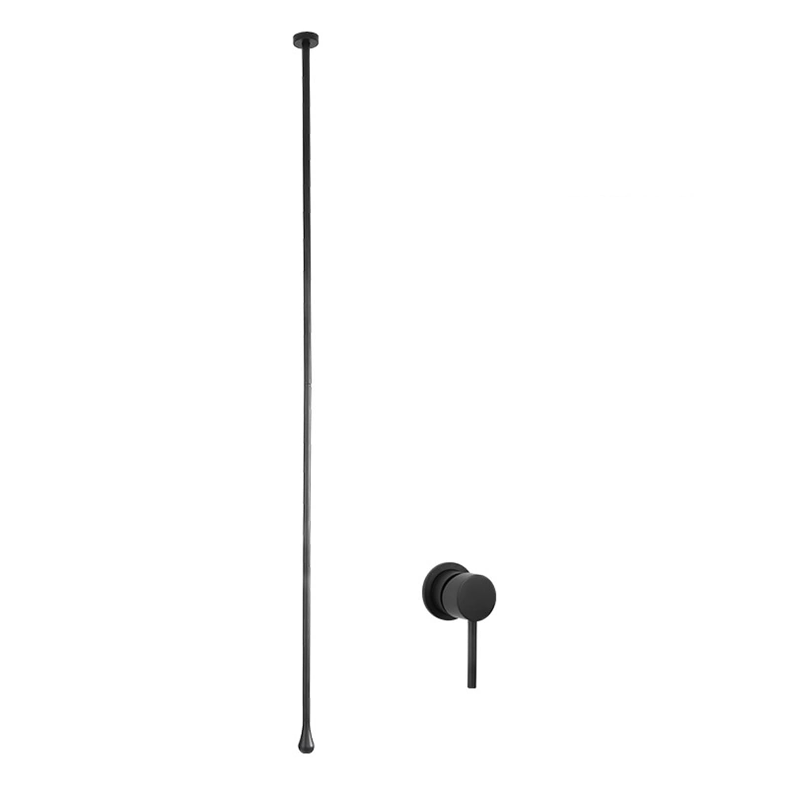 BiaoTeng Grifo de Lavabo Empotrado Pared Grifo Lavabo Techo Monomando Frío y Calor Latón Grifo Baño Empotrado Negro