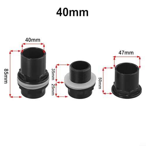Conector roscado de PVC para filtro de estanque 40 mm miniatura 4