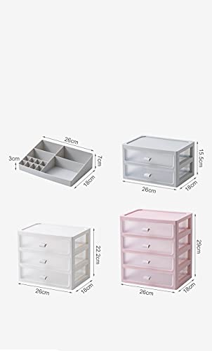 Drawe Box Clear Stacking Schubladeneinheit Kunststoff Frontbox 3 Schubladen Office Aufbewahrungsbox Arbeitsplatten Schubladen, L26 x B18 x H22.2 cm