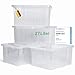 Produktbild Novaliv 4x Aufbewahrungsboxen ohne Deckel 27L transparente Nestbar Drehstapelbox Euroboxen Kunststoffboxen BPA-frei 44,5x35,5x23 cm für Kistenregal