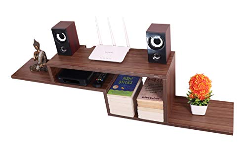 Image of Captiver Engineered Wood Wall Mounted Entertainment Tv Unit 52 Inch (Matte, Walnut)