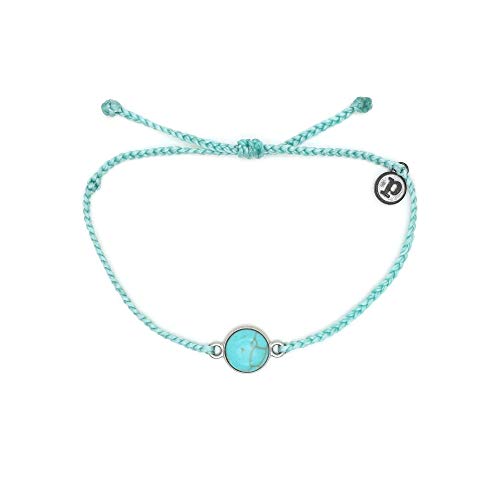 Pura Vida Silver Riviera Stone Seafoam Bracelet - Waterproof, Artisan Handmade, Adjustable, Threaded