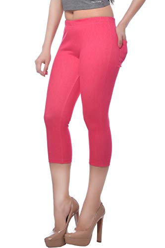 Image of Frenchtrendz Women's Cotton Modal Spandex Stretchable Slim Fit Jegging Capris