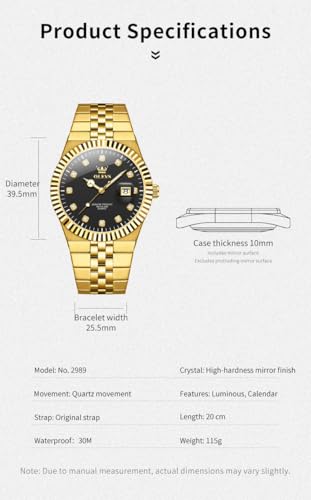 Image of OLEVS Mens Watches Luxury Diamond Calendar Stainless Steel Male Watches Business Dress Waterproof Luminous Fashion Watch for Men