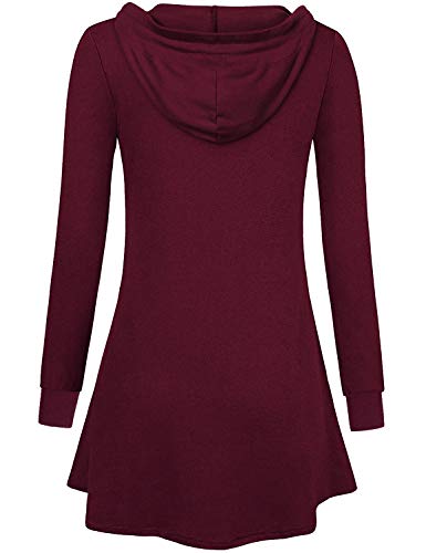 Image of Miusey Womens Zip Up Long Hoodie Jacket Lightweight Tunic Sweatshirt Open Front Cardigan