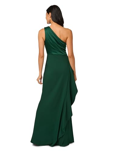 Image of Adrianna Papell Women's One Shoulder Satin Crepe Gown
