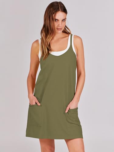 Image of ANRABESS Women Athletic Dress Summer Tennis Workout Active Sports Mini Romper Dress Built in Shorts Travel Vacation Clothes