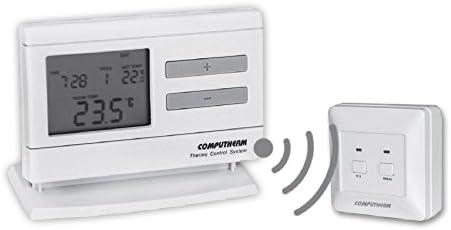 Computherm Q7RF thermostat and receiver unit with wireless signal icon