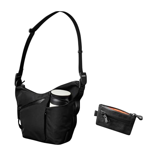 ALPAKA Flow Satchel Mini 2L and Zip Pouch - Crossbody Bag, Water Resistant Shoulder Bag - RFID-Blocking Small Cash and Card Zip Wallet