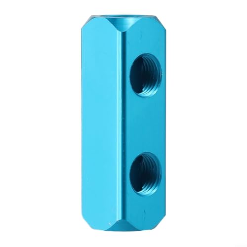 Pumixiy G1/4 - Bloque de manguera de aire de aluminio roscado en línea para sistemas de aire comprimido, bloque de distribución de 2 vías, 3 vías, 4 vías (2 vías)