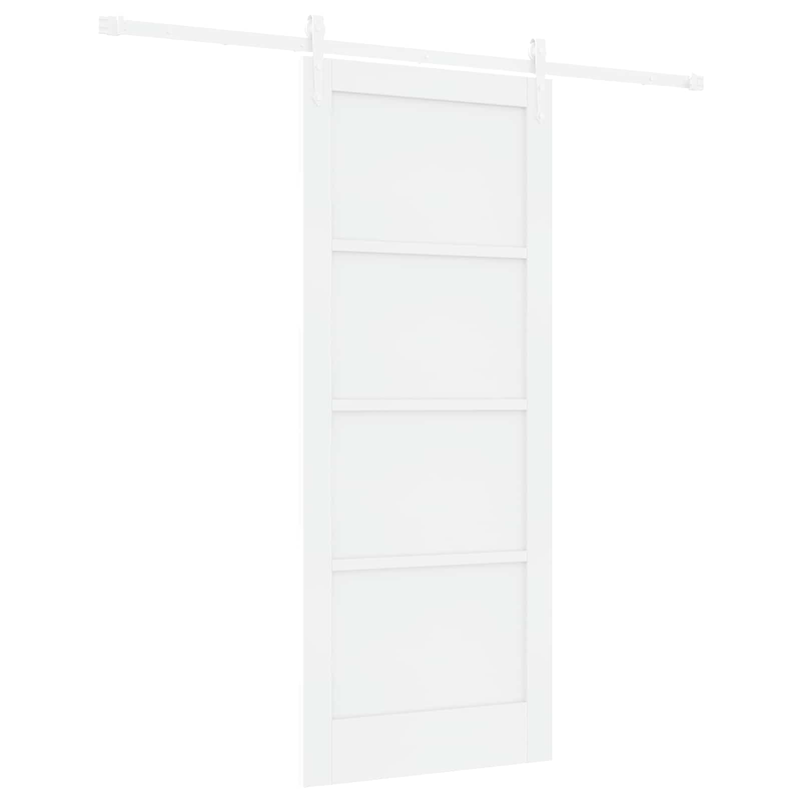 Generisch Schiebetür ORKDAL 83 x 202 cm Massives Kiefernholz Weiß 23.15kg