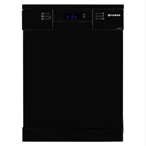 Image of Faber 14 Place Free Standing Dishwasher|8 Wash Programs| LED Display| Adjustable Racks | Auto Power Wash| Child Lock | 2Yr Comprehensive & 10Yr Cavity Warranty |FFSD 8PR 14S, Black Finish