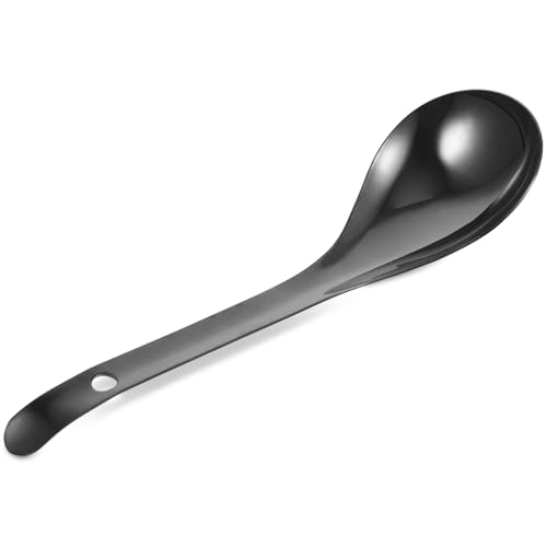 SOLUSTRE Stainless Steel Thickened Rice Spoon Multi Use Kitchen Soup Spoon for Rice Soup and Desserts Comfortable to Clean Elegant Design for Home Cooking