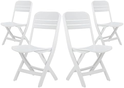THINIA HOME Pack of 4 Folding Chairs Bliss White 52x40x82cm