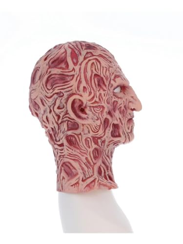 Smiffys A Nightmare On Elm Street Freddy Krueger Mask - Full Head, Latex, Officially Licensed Nightmare on Elm Street Fancy Dress, Adult Costume Masks, Freddy Krueger Halloween Mask, World Book Day