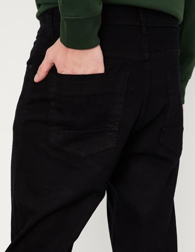 Image of Max Men's Carrot Fit Solid Cotton Blend Jeans
