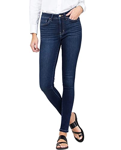 Flying Monkey Dark Blue Fading Skinny Jeans Mid-Rise4