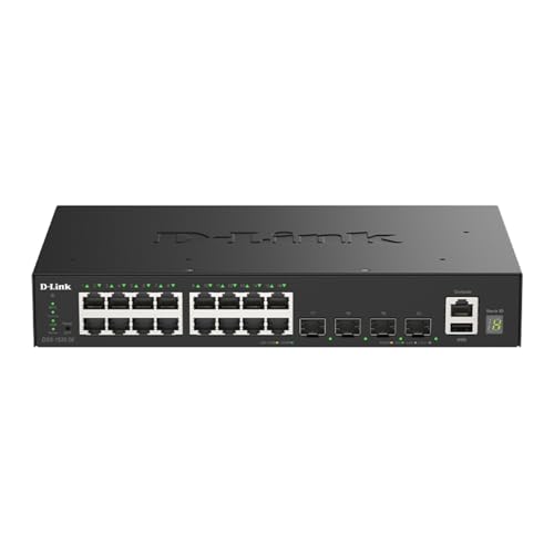 Image of D-Link DGS-1530-20 16-Port Gigabit Stackable Smart Managed Switch 4 Ports 10G SFP+ for uplink, 6kV Surge Protection on ethernet Ports, QoS, Enterprise Security, RPS Support