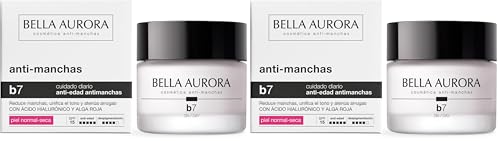 BELLA AURORA - B7 Crema Antimanchas y Antiedad 50 ml, para Piel Normal-Seca, Protección SPF15, Reduce Manchas, Unifica el Tono y Atenúa Arrugas, con Ácido Hialurónico, Uso Diario (Paquete de 2)