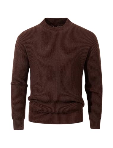 ZAFUL Men's Stand Collar Knit Pullover Sweater American Style Casual Long Sleeve Drop Shoulder Warm Top for Autumn Winter - Main Image