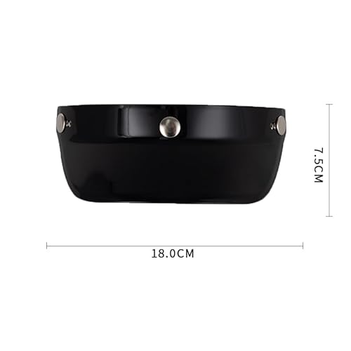 zalati Open Helmet Visor Peak Shield Retro Style for Making DIY Decorative Replacement Helmet Motorbike - Black