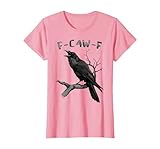 F-Caw-F Funny Black Raven Vintage Crow Sarcastic Humor T-Shirt, Women, Pink, Small