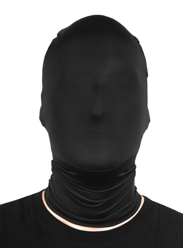 Maskworld Máscara fantasma negra - Máscara elástica de tela - Accesorio de disfraz para carnaval, Halloween y fiestas temáticas