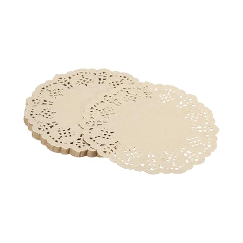 YELARXI napperons papier dentelle 3,5 po kraft, 50 pc