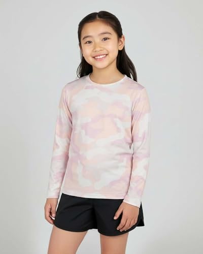 Image of Real Essentials 4 Pack: Girls' Dry-Fit Long Sleeve Crew Neck T-Shirt - Athletic Activewear Soccer Top for Teens Kids Youth
