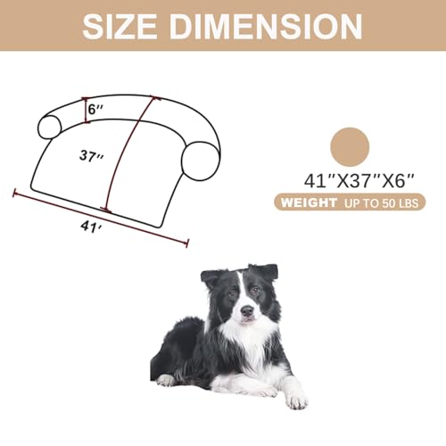 Image of Luxurious Calming Dogs /Cats Bed Mats, Dog Pad Washable Removable Couch Cover, Plush Long Fur Mat for Pets, Waterproof Lining, Perfect for Small, Medium and Large Dogs and Cats (Beige, 41 inchx37 inch)