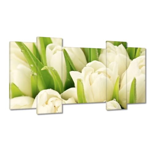 Peinture imprimée sur toile tulipes pour habiller un grand mur vide salon 120x65cm