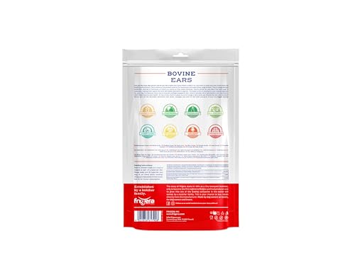 Frigera Rinderohren 10 STK, 200g – Natürliche, Proteinreiche Leckerlis für Hunde,Gluten- und Getreidefrei, Hochwertige Hundesnacks ohne Zusatzstoffe