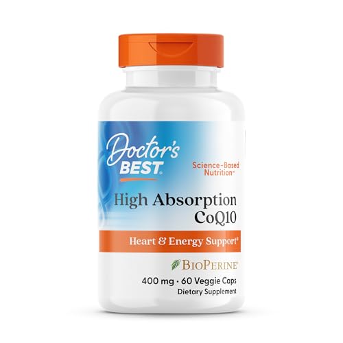 Doctor's BEST High Absorption CoQ10, Heart & Energy Support, USP Verified, Naturally Fermented CoQ10, Non-GMO, Gluten Free, Soy Free, Vegan 60 Veggie Caps