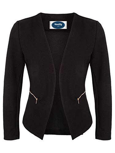 Preisvergleich Produktbild 4tuality AO Blazer kragenlos mit Zipper schwarz Gr. XXXXL