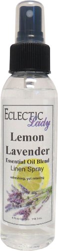 Lemon Lavender Essential Blend Oil Linen Spray (Double Strength), 8 ounces - Eclectic Lady Sheet and Linen Spray - No Artificial Colors, Parabens, or Preservatives - Long-Lasting Scent for Bed, Fabric