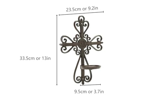 Candelabro de pared vintage de hierro fundido con acabado artesanal 7