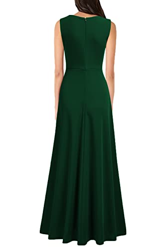 Image of MUSHARE Women's V Neck Sleeveless Split Formal Dress Cocktail Party Prom Long Dresses