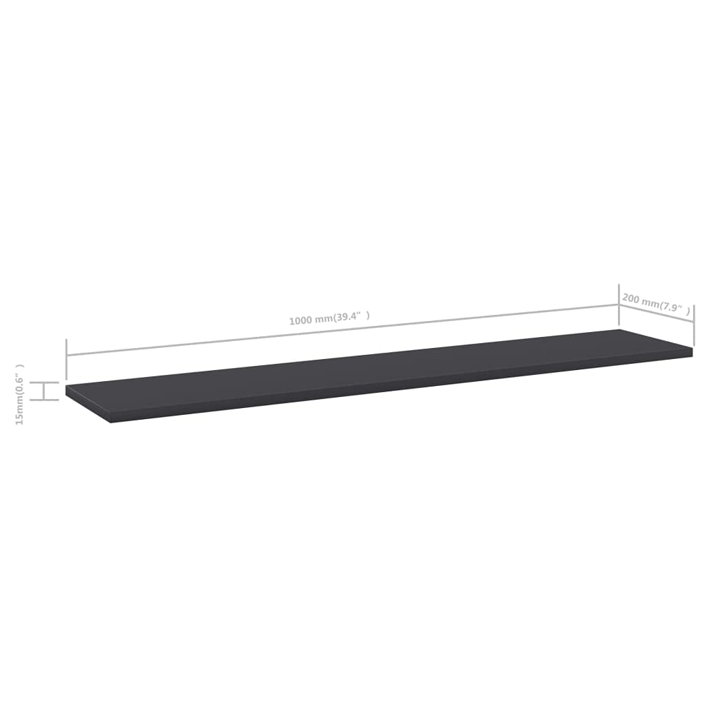 Bücherregal Bretter 8 Stk Grau 100 x 20 x 1,5 cm Holzwerkstoff Regal System Wand Stand Bücher Aufbewahrung erweiterbar modular für Schrank und Raumteiler