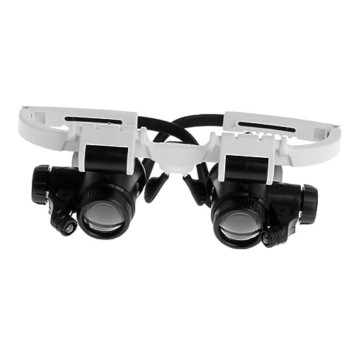 KOMBIUDA 1pc Led Magnifier with Head-Mounted Design Binocular Magnifying Glasses for Watch Repair and Fine Detail Examination Lightweight Material for Seniors and Professionals