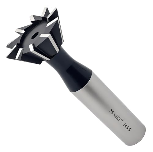 NACX 25mm x 60-Degree HSS Dovetail Cutter Milling End Mill, High Speed Steel Dovetail Milling Cutter